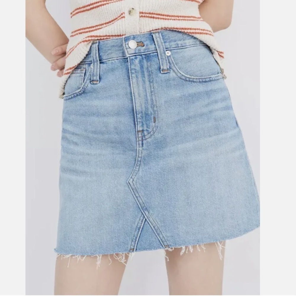 Madewell Blue Denim A-Line Skirt Size 26 Festival Boho